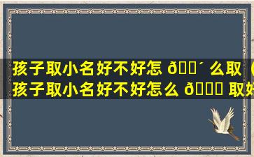 孩子取小名好不好怎 🌴 么取（孩子取小名好不好怎么 🍀 取好听）